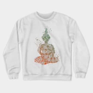 Green and Orange Mandala Buddha Crewneck Sweatshirt